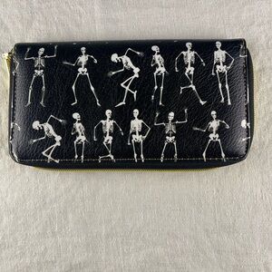 Skeleton Print Black Wallet